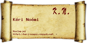 Kéri Noémi névjegykártya